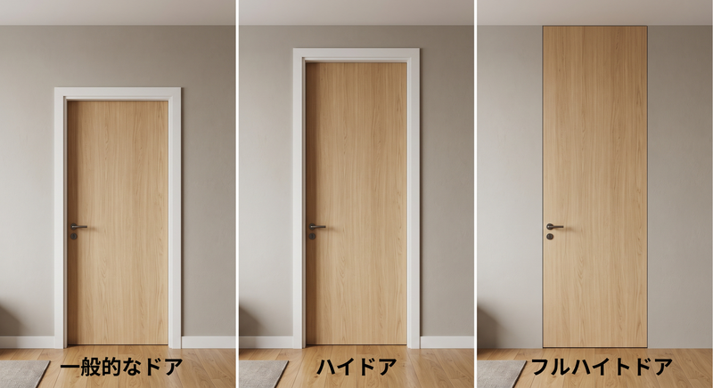 一般的なドアとハイドア、フルハイトドアの違い